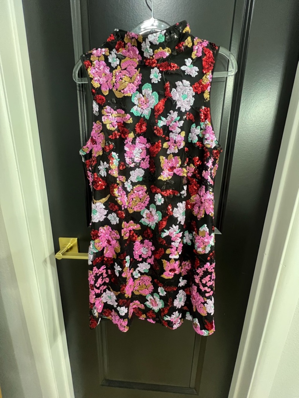 Fate Sequin Floral Sleeveless Mini Dress size M